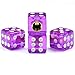 Dreamer Car Tire Valve Stems Caps Plastic Crystal Dice Design(purple,4pcs)