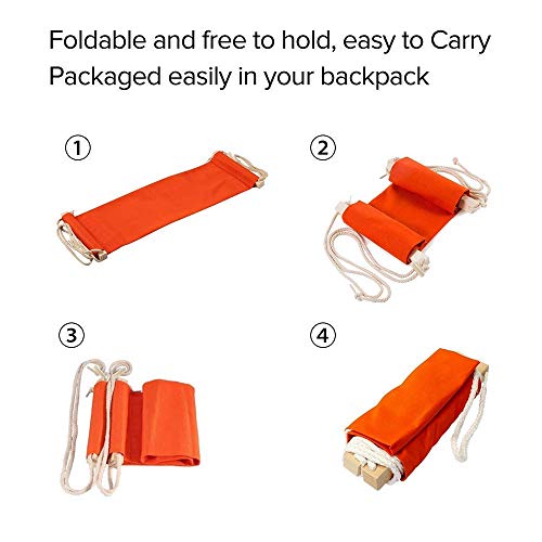 SMAGREHO Foot Hammock Portable Adjustable Office Under Desk Foot Sling, Orange - Thumbnail 6