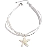 Azusa Sun Starfish Necklace Summer Starfish Choker Necklace Tassel Choker Bohemian Beach Necklaces Jewelry For Women Party Holiday Jewelry