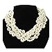 utop JNF Large Big Pearl Necklace and Earring Set Multi Strand Pearl Necklace Costume Jewelry Chunky Pearls Necklaces for Women (white pearls)