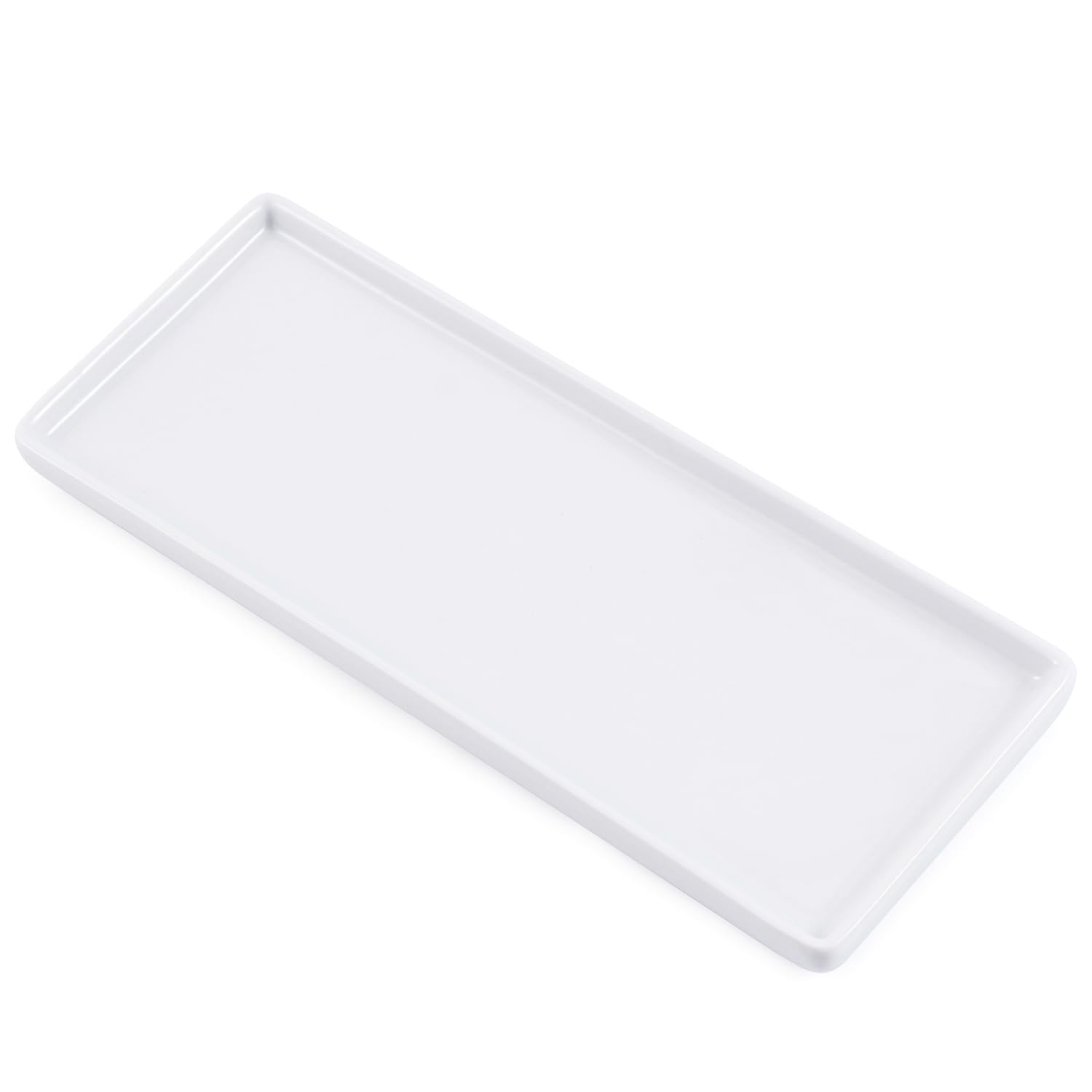 Ceramic trays for cosmetics, jewelry, suitable for organizing dressing tables and bathrooms, trays for toiletries etc (White-large)