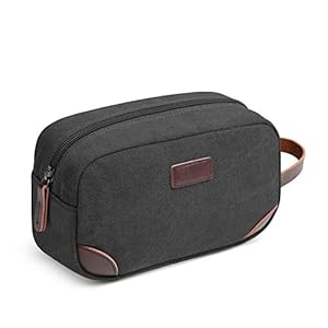 Men’s Travel Toiletry Organizer Bag Canvas Shaving Dopp Kit TSA Approved (Army Green-1)