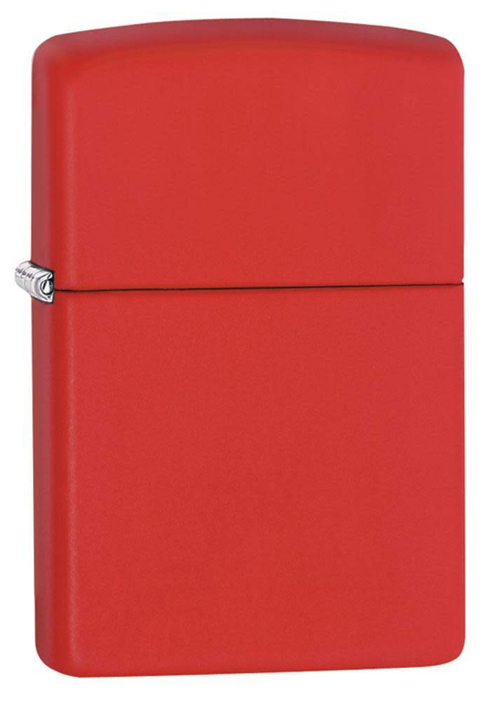 Zippo Windproof Lighter - Customizable Model - Red Matte - Refillable for Lifetime Use - Adjustable Flame - Gift Box - Metal Construction - Made in USA