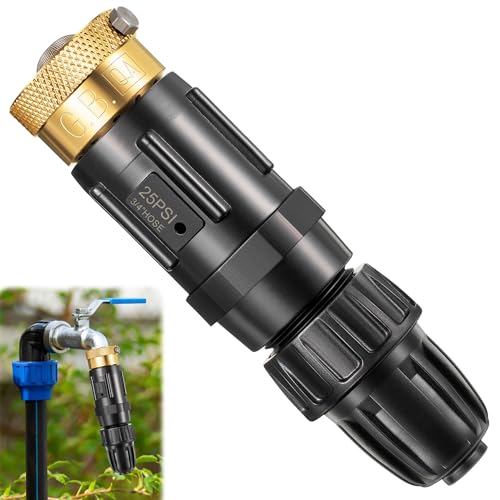 Photo 1 of Feekoon 1 Set 25 Psi Drip Irrigation Faucet Adapter Kit 1/2'' Irrigation Tubing to 3/4'' Faucet Water Pressure Regulator Backflow Preventer with Filter, Drip Irrigation System Parts (25 Psi)