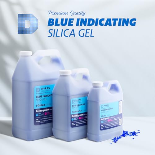 Dry & Dry Blue Indicating Silica Gel Beads Desiccants (Industry Standard 3-5 mm) - Reusable Desiccant Beads Silica Beads(Blue to Pink) - 2 lbs