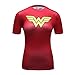Red Plume Women's Compression Fitness Sport T-Shirt Superhero Sercies Short-Sleeved Yoga Sport Shirt for Women Red