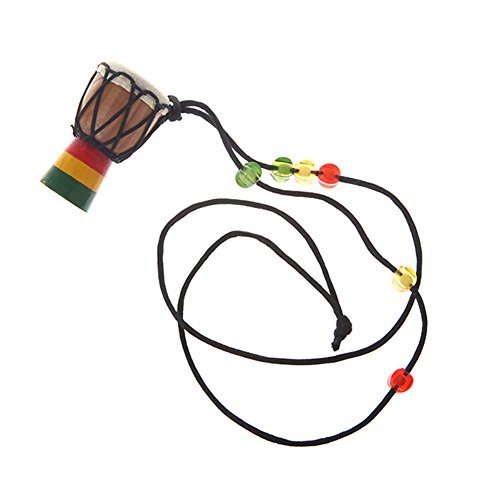 Ireav Mini Djembe Individuality Pendant Percussion Musical Instrument Necklace African Hand Drum Accessories Toy for Children