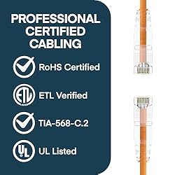 Slim 10-Pack Cat6 Ethernet Cable, 12 Ft