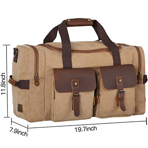 WOWBOX-Duffel-Bag-Travel-Weekender-Bag-Luggage-Bags-for-Men-Women-Overnight-Carry-on-Bag-Gym-Bag-with-Shoes-Compartment-Brown