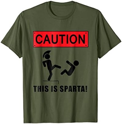 Sparta Tshirt Caution Greece, gift funny kicking Tee shirt