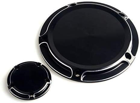 Goldfire CNC Derby Timer Cover and Points Covers for Harley 1999-2014 Harley Twin Cam Touring Road King Electra Glide FLHR FLHX FXST Dyna (Black)
