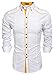 Coofandy Men's Button Down Dress Shirts Casual Slim Fit Shirts, White, L