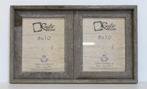 8x10-2.5" Wide Reclaimed Rustic Barnwood Collage Frame - Holds 2 Photos