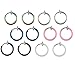 BodyJ4You 12PC Fake Earrings Clip On Hoop Faux Non Piercing Ear Cartilage Pink Black Jewelry Set