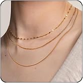 Elegance 11 designs Gold Plated Thin Chain Layered Necklaces For Women Non Tarnish,18k Gold Plated Stainless Steel Dainty Waterproof Gold Necklace Set Stack For Women Gifts Jewelry
