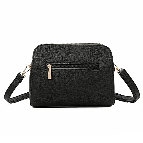 ELIOX Women's Small Shoulder Bag with 3 Large Compartments – Hand Bag PU Leather Synthetic – Fashion Handbag Shoulder Bags – Crossbody Bag