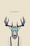 Notebook: Hipster Deer Designer Notebook Journal