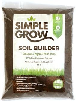 Amazon Com Organic Worm Castings Simple Grow Soil Builder 15lb Bag Garden Outdoor