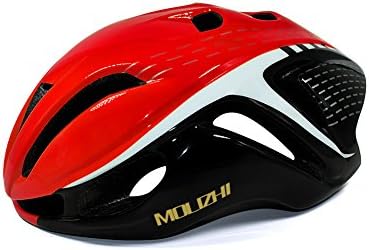 Molizhi Bike Helmet Low Air Resistance Cycling Helmet for Mens and Womens Road Bike Mountain Bicycle, Size Adjustable (red and black)