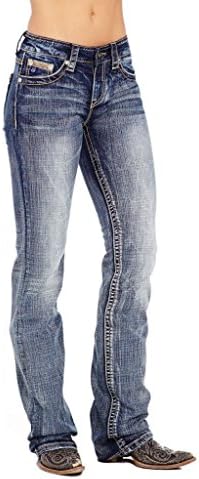 Cowgirl Up Jeans Womens Studded Midrise 28 x 34 Medium Denim CGJ50802