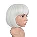 BESTUNG Short Straight Bob Hair Wigs with Flat Bangs for Women Multi Color Cosplay Party Costume Wig (1001#)
