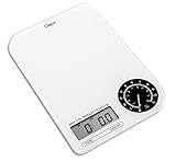 Ozeri ZK18-WB Rev Digital Kitchen Scale with Electro-Mechanical Weight Dial, Black Dial
