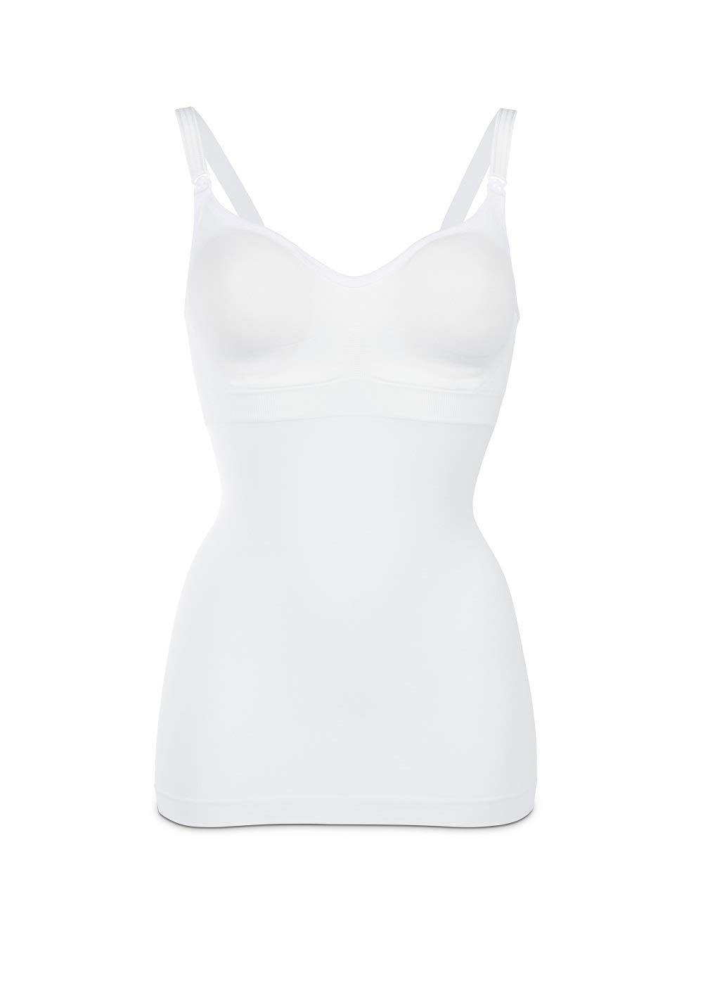 Medela Comfort Top - Seamless Top with Built-in Bra for Breastfeeding - from Pregnancy to Breastfeeding White