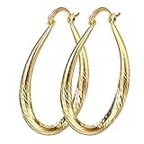 SOSUO Women Elegant 18k Yellow Gold Filled Stud Hoop Dangle Earring Wedding Jewelry