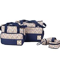 zitan Diaper Bag Set for Boys Girls 5pcs Set Shoulder Stroller Straps Tote Includes Padded Changing Pad