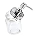 Mason Jar Soap Dispenser Lids Stainless Steel Lotion Dispenser Pump Insert Kit Rust Proof for Ball, Canning Jars Waterproof Labels (2 Packs)