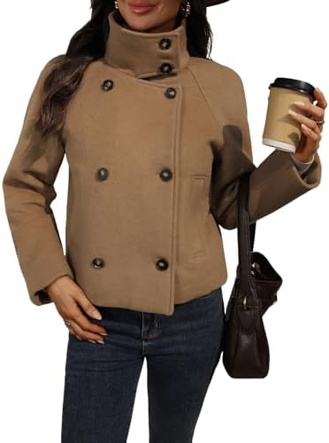Amazon.com: ZouoYYii Women's Short Wool Jacket Coat - Winter