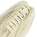 Qunlinta Hair Extensions Ponytail 18″ 20″ Claw Curly Wavy Straight Clip in Hair Extensions Synthetic Hairpiece Bleach Blondethumb 3