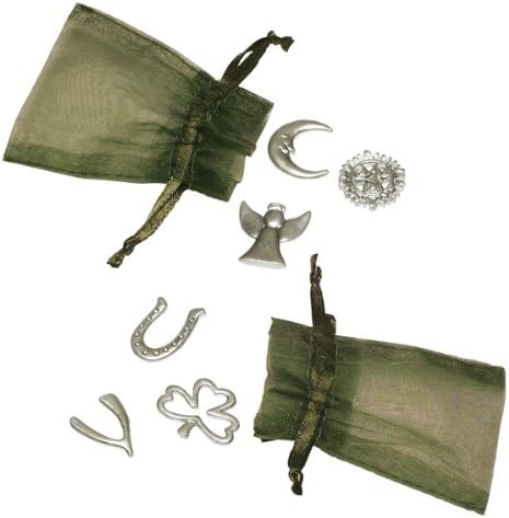 Grasslands Road So Lucky Celtic Moon Angel Sun Wishbone Horseshoe Shamrock Lucky Charm Assortment, Set of 24