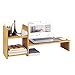 SONGMICS Bamboo Monitor Stand Computer Riser with 2-Tier Desktop Storage Desk Organizer for Home Office Natural ULLD206