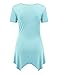 Lock and Love LL WT1359 Womens Short Sleeve Knot Front Baby Doll Tunic XXXL Aqua