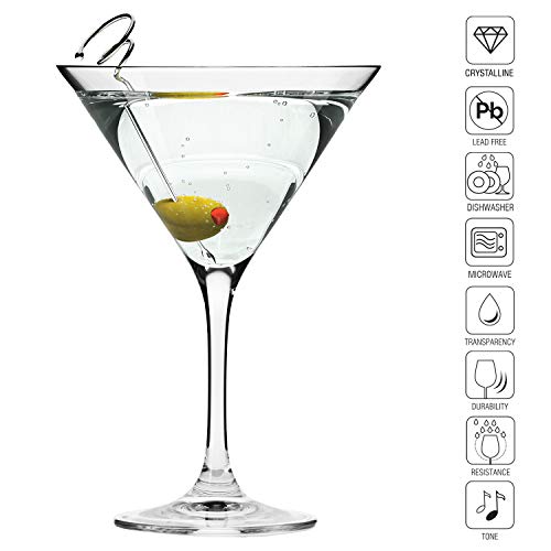 Krosno Martini-Gläser Cocktailgläser | Set von 6 | 240 ML | Avant Garde Kollektion | Perfekt für Zuhause, Restaurants und Partys | Spülmaschinenfest – Bild 4