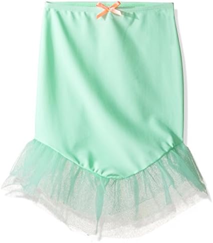 Hulu Star Little Girls' Mermaid scallops Swim Coverup Skirt, Mint/Pink, Small