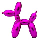 Balloon Dog Figurine Statue Home Decor - Miniature Size - Magenta Metallic Finished