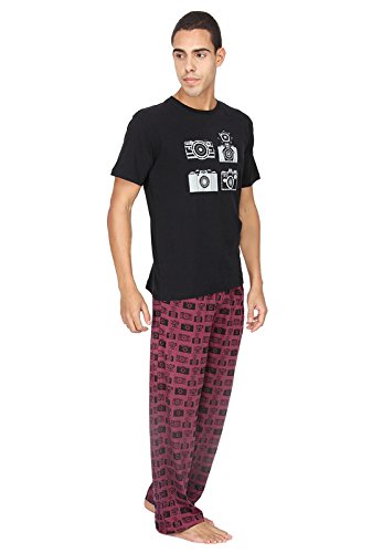 nuteez camera pyjama set for men