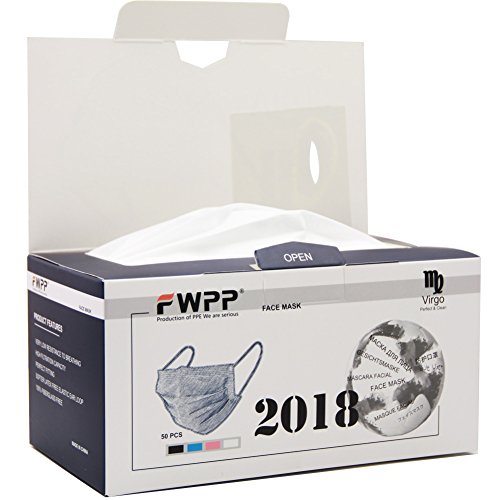 FWPP Earloop Disposable Surgical Flu Face Masks, 3 Ply Thicker Super Filter Pollen Dust and Bacteria, Anti allergy Dental Medical Procedure Mask, Pack of 50 Pcs(Pearl White)