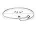 UKER Expandable Stainless Steel Wire Blank Bangle Adjustable Bracelet for DIY Jewelry Making, Pack of 10pcs,2.4 inch