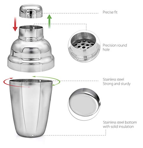 Granny's Kitchen Cocktail Shaker Edelstahl 550 ml mit Sieb - Barkeeper Mixer Groß Cocktailshaker professioneller… – Bild 4