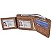 YUHAN PRETTY Mens Wallet Vintage RFID Blocking Leather Bifold Wallet Trifold (PU Horizontal Coffee)