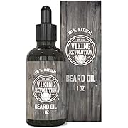 Viking Revolution Beard Oil Conditioner - All Natural Unscented Argan &amp; Jojoba Oils – Softens, Smooths &amp; Strengthens Beard Growth – Grooming Beard and Mustache Maintenance Treatment, 1 Pack