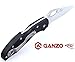 Ganzo Firebird Thumb Hole Opening, Anti-Slip Handle Scales Steel Liner Lock Folding Tactical Survival Knife Blade with Clip, Pouch, Black