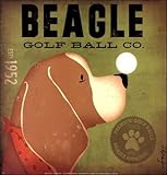 Beagle Golf Ball Co Art Poster PRINT Stephen Fowler 12x12