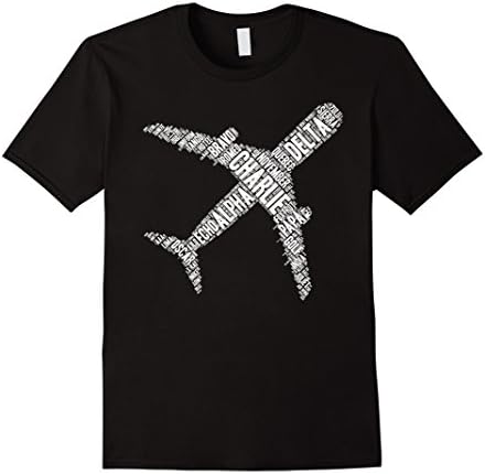 Mens Phonetic Alphabet Airplane Shirt - Aviation Pilot T-Shirt Small Black