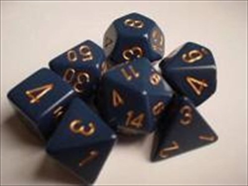 Chessex CHX25426 Dice-Opaque Dusty Blue/Copper Set