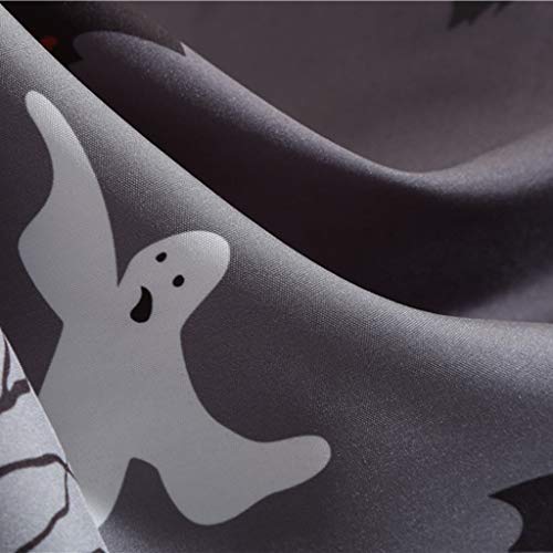 HIRIRI Halloween Dresses Womens Long Sleeve Cocktail Swing Dress Vintage Pumpkin Printed Cosplay Party Costume Gray - Thumbnail 4