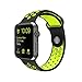 For Apple Watch Band, Wearlizer Soft Silicone Sport Replacement Strap for both Series 1 and Series 2 - 42mm Black and Yellow, Size S